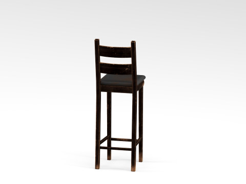 S00034 나무 바 의자 대표성 3D 모델