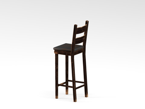 S00034 나무 바 의자 대표성 3D 모델