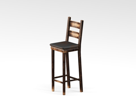 S00034 나무 바 의자 대표성 3D 모델