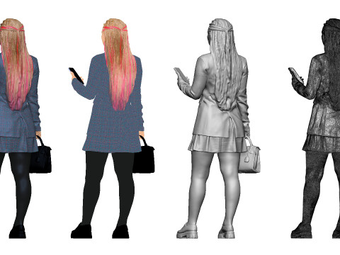 S00038 Жіночий персонаж у сучасному діловому вбранні 3D Модель