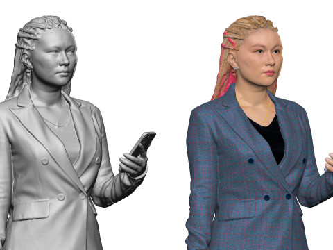 S00038 Жіночий персонаж у сучасному діловому вбранні 3D Модель