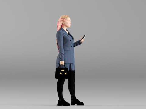 S00038 Жіночий персонаж у сучасному діловому вбранні 3D Модель