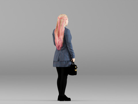 S00038 Жіночий персонаж у сучасному діловому вбранні 3D Модель