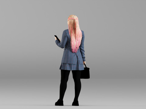 S00038 Жіночий персонаж у сучасному діловому вбранні 3D Модель