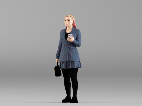 S00038 Жіночий персонаж у сучасному діловому вбранні 3D Модель