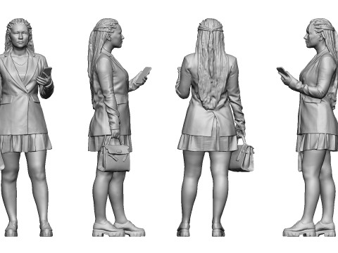 S00038 现代商务服装中的女性角色 3dp 3D 打印模型