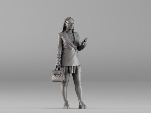 S00038 Personaggio femminile in un moderno abito da lavoro 3dp Modello di stampa 3D