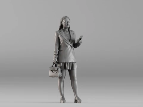 S00038 Female Character in a Modern Business Outfit 3dp 3D Print Model