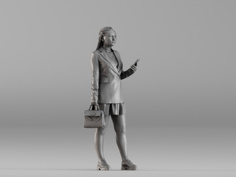 S00038 Personaggio femminile in un moderno abito da lavoro 3dp Modello di stampa 3D