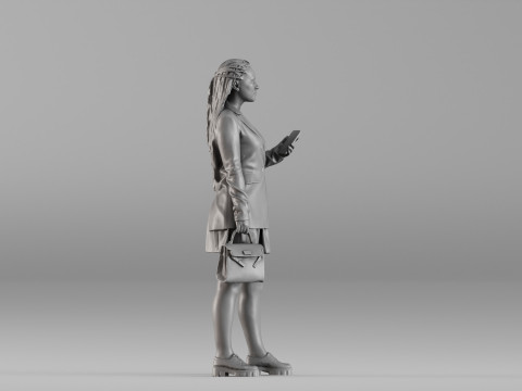 S00038 Personaggio femminile in un moderno abito da lavoro 3dp Modello di stampa 3D