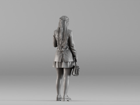 S00038 Personaggio femminile in un moderno abito da lavoro 3dp Modello di stampa 3D