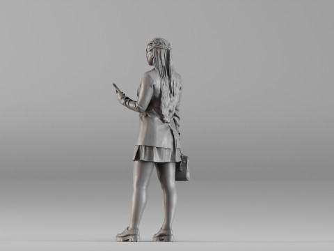 S00038 Personaggio femminile in un moderno abito da lavoro 3dp Modello di stampa 3D