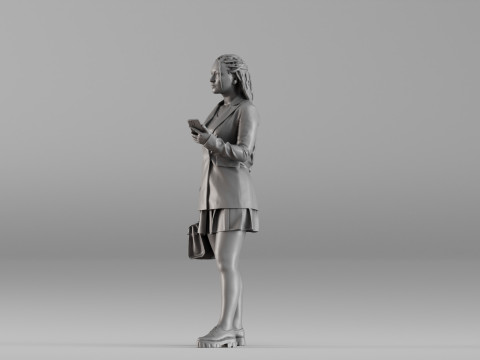 S00038 Personaggio femminile in un moderno abito da lavoro 3dp Modello di stampa 3D