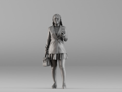 S00038 Personaggio femminile in un moderno abito da lavoro 3dp Modello di stampa 3D