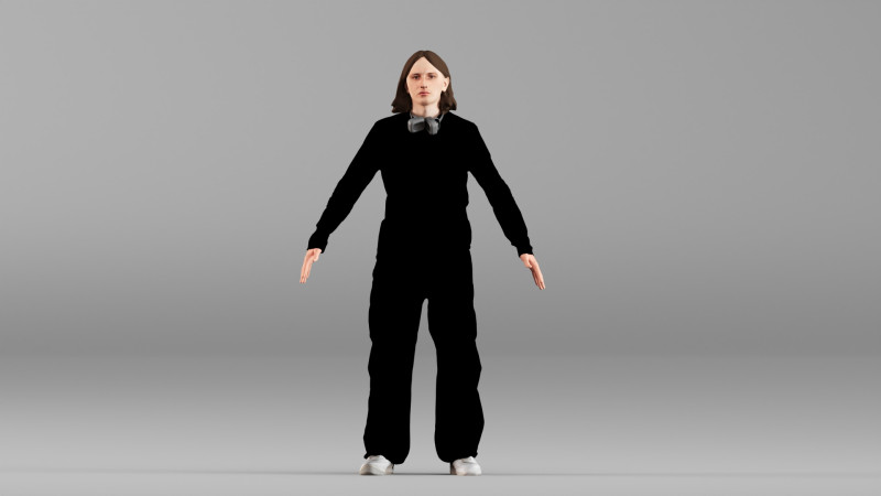 S00101 Karakter Pria dalam Pose T Netral Model 3D .c4d .max .obj .3ds .fbx .stl .blend