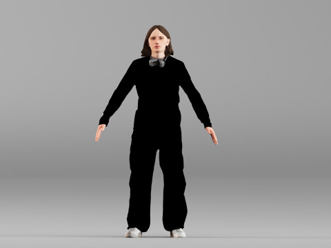 S00101 중립 T-포즈의 남성 캐릭터 3D 모델