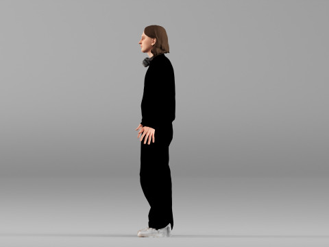 S00101 Karakter Pria dalam Pose T Netral Model 3D