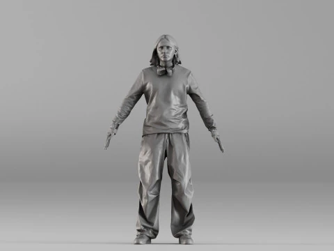 S00101 Male Character in a Neutral T-Pose 3D Model