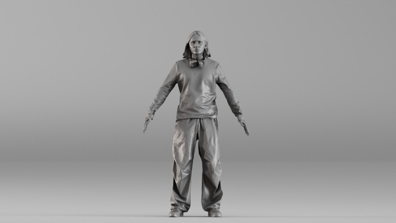 S00101 Personaje masculino en pose de T neutra 3dp Modelo de impresión 3D .c4d .max .obj .3ds .fbx .stl .blend