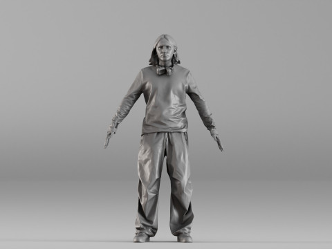 S00101 Karakter Pria dalam Pose T Netral 3dp Model Cetak 3D