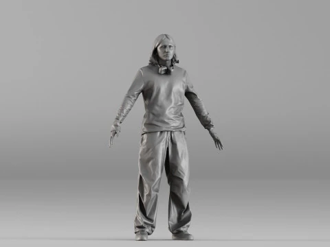 S00101 Karakter Pria dalam Pose T Netral 3dp Model Cetak 3D