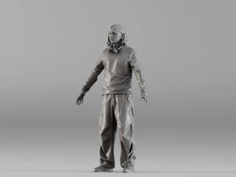 S00101 Karakter Pria dalam Pose T Netral 3dp Model Cetak 3D