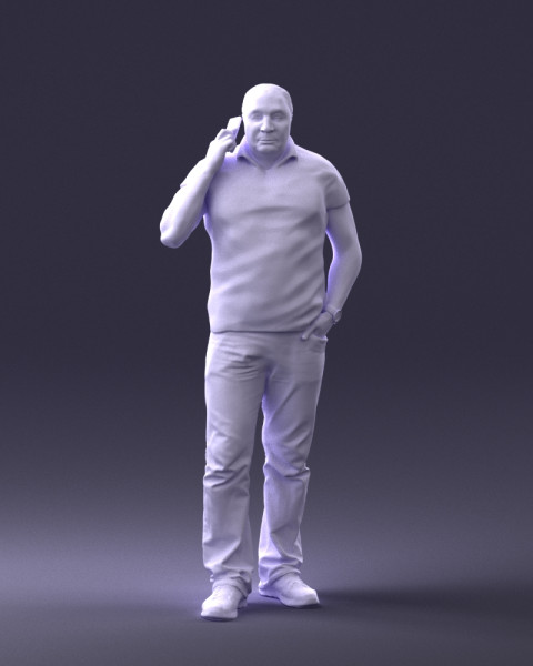 000384 Akıllı Telefon Tutan Erkek Karakter 3dp 3D Baskı Modeli .c4d .max .obj .3ds .fbx .stl .blend 