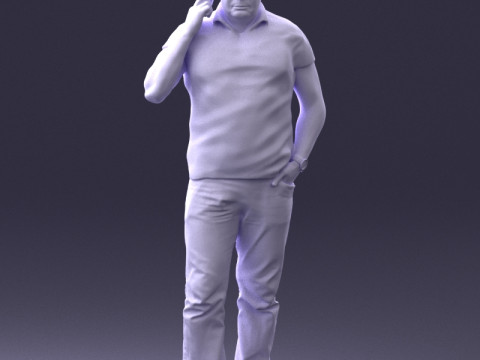 000384 Чоловічий персонаж тримає смартфон 3dp 3D Принт Модель