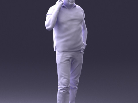 000384 Akıllı Telefon Tutan Erkek Karakter 3dp 3D Baskı Modeli