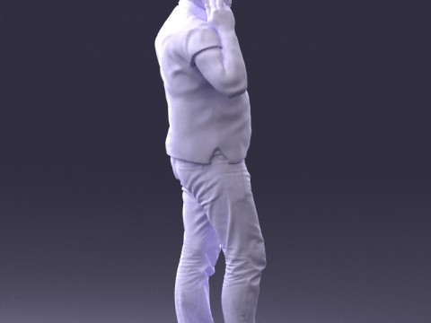 000384 Akıllı Telefon Tutan Erkek Karakter 3dp 3D Baskı Modeli