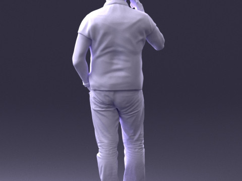 000384 Akıllı Telefon Tutan Erkek Karakter 3dp 3D Baskı Modeli