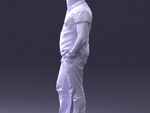 000384 Akıllı Telefon Tutan Erkek Karakter 3dp 3D Baskı Modeli