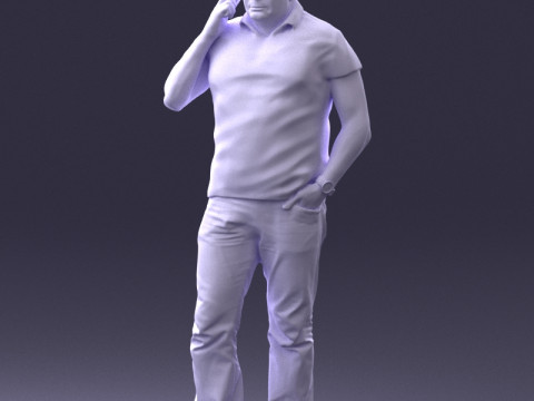 000384 Akıllı Telefon Tutan Erkek Karakter 3dp 3D Baskı Modeli