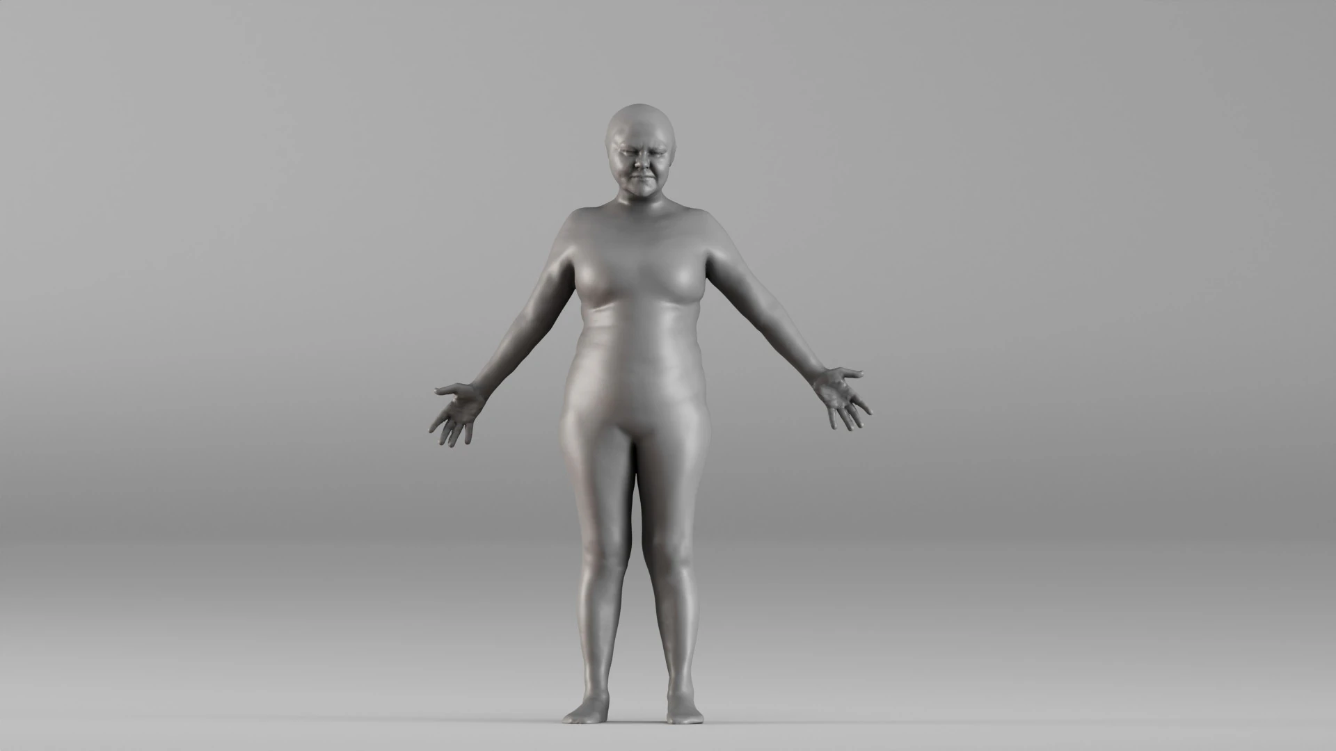 001664 Realistic Female Full-Body 3D Print Model .c4d .max .obj .3ds .fbx .stl .blend 