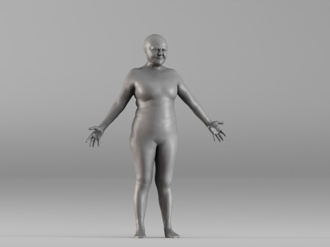 001664 Mujer Realista de Cuerpo Completo Modelo de impresión 3D