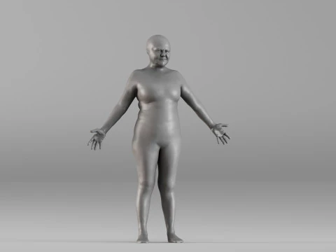 001664 Realistic Female Full-Body 3D Print Model
