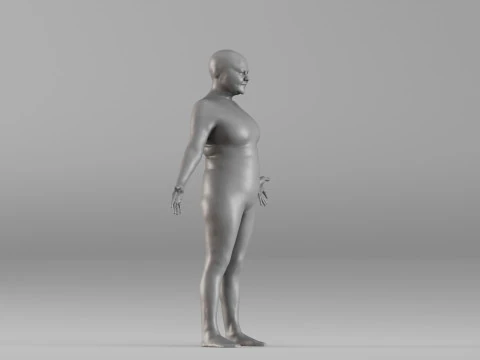 001664 Realistic Female Full-Body 3D Print Model