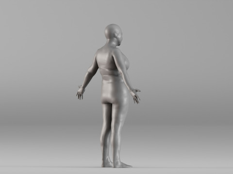 001664 Mujer Realista de Cuerpo Completo Modelo de impresión 3D