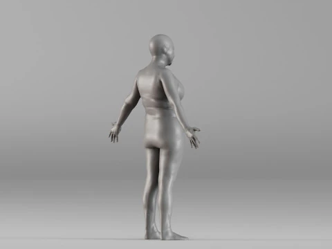 001664 Realistic Female Full-Body 3D Print Model