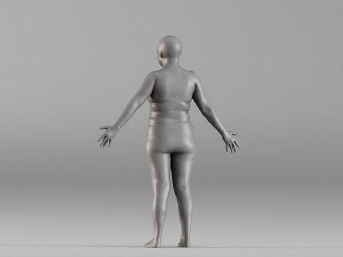 001664 Mujer Realista de Cuerpo Completo Modelo de impresión 3D