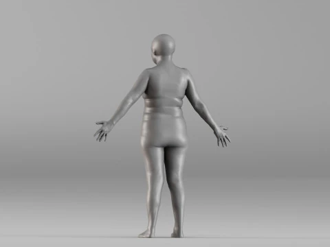 001664 Realistic Female Full-Body 3D Print Model