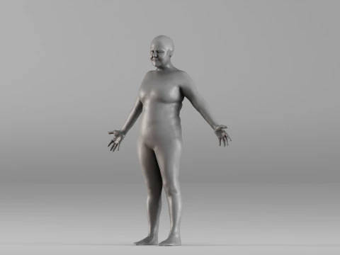 001664 Realistic Female Full-Body 3D Print Model