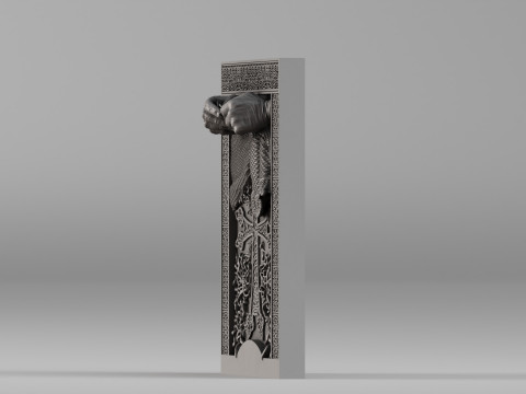 001665 Khachkar Mothers Hands Hochdetailliertes Relief für den 3D-Druck 3D Druckmodell