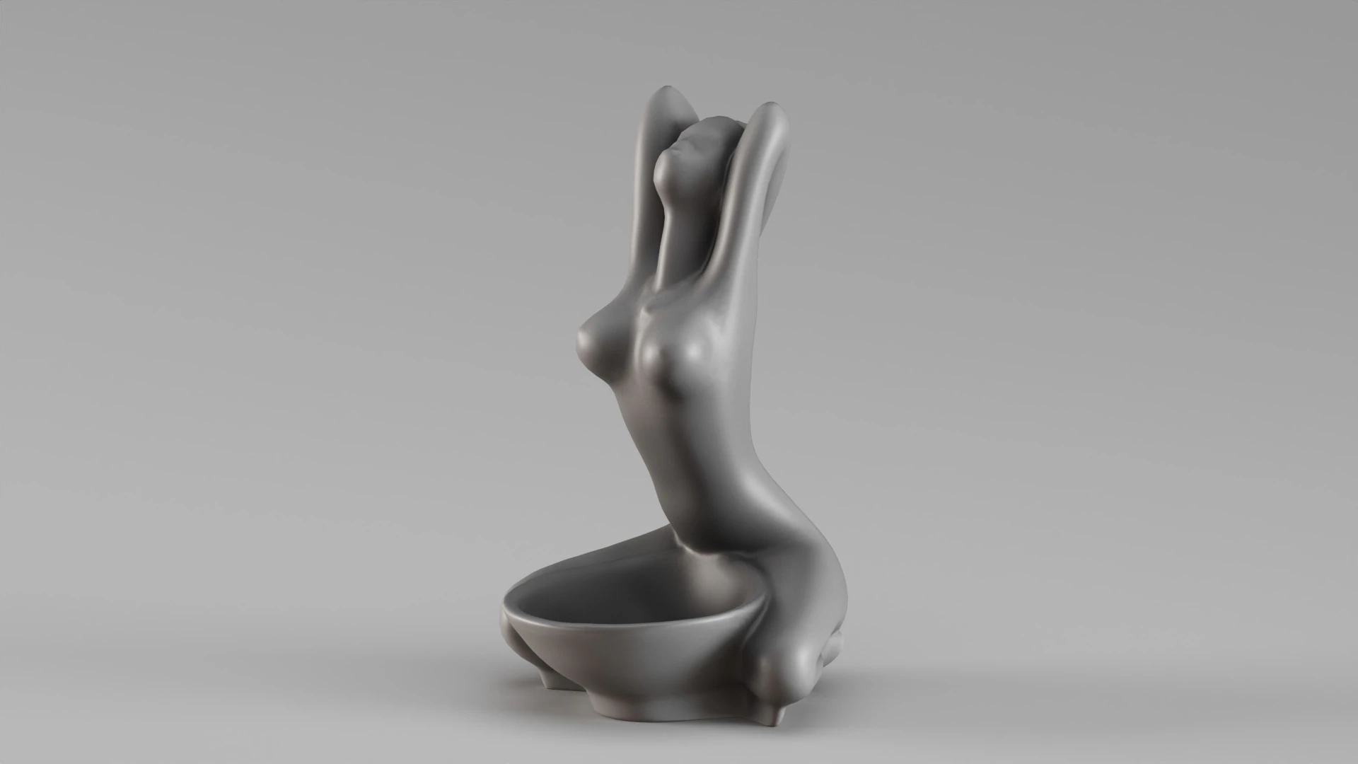 S00061 Artistic Female Figurine Sculpture 3D Print Model .c4d .max .obj .3ds .fbx .stl .blend 