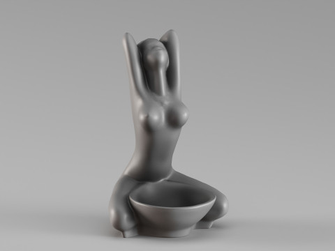S00061 Sculpture artistique de figurine féminine Modèles 3D en vedette
