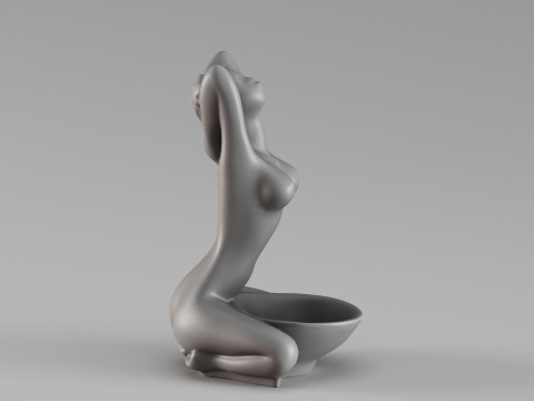 S00061 Sculpture artistique de figurine féminine Modèles 3D en vedette