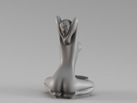 S00061 Sculpture artistique de figurine féminine Modèles 3D en vedette