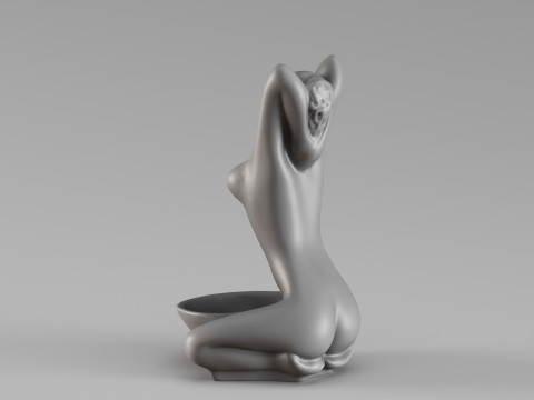 S00061 Sculpture artistique de figurine féminine Modèles 3D en vedette