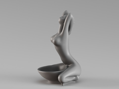 S00061 Sculpture artistique de figurine féminine Modèles 3D en vedette