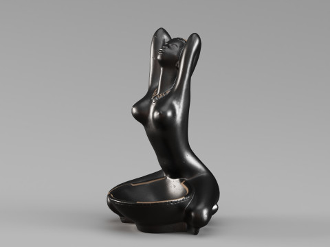 S00061 芸術的な女性の置物彫刻 3Dモデル